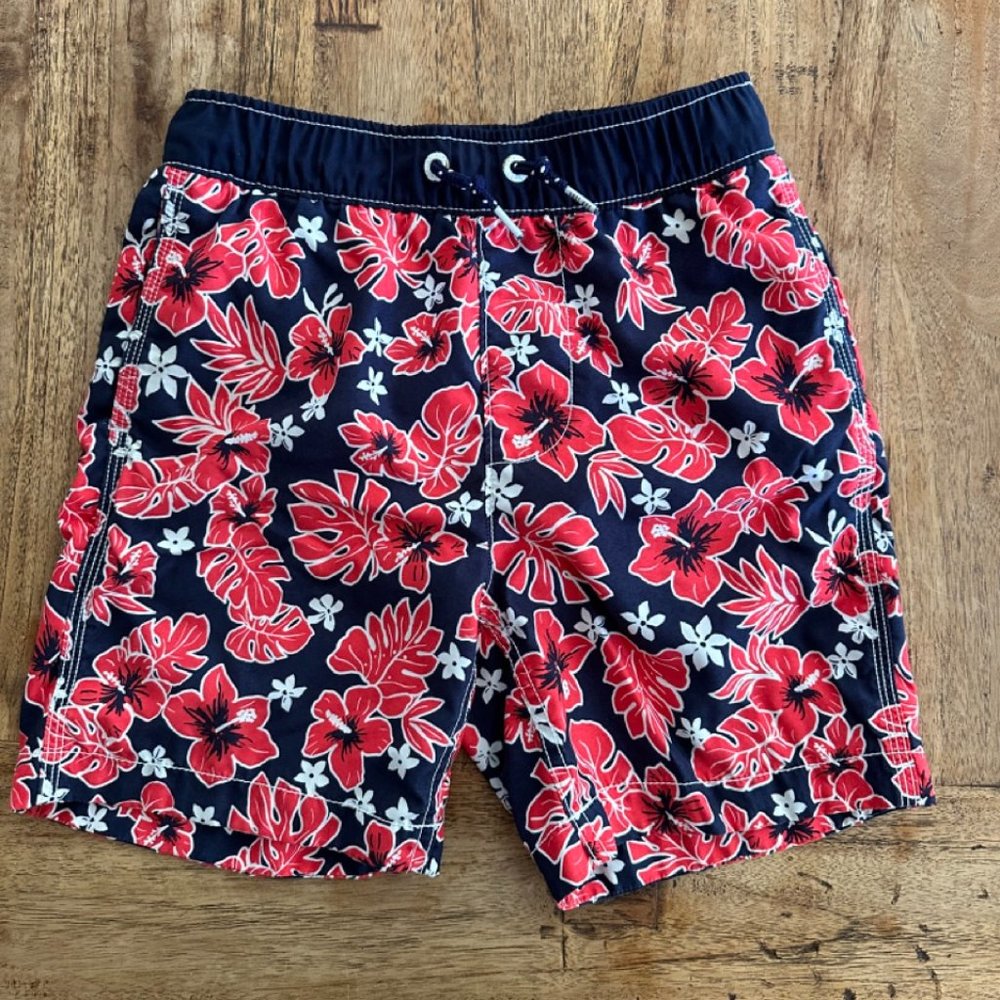 GAP Kids Hawaiian print swim trunks